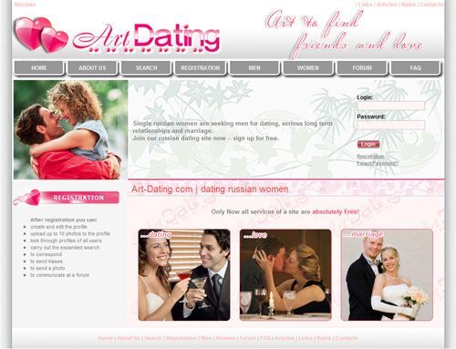 Website international dating service “Art-Dating”