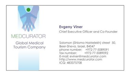 Business cards for a medical company