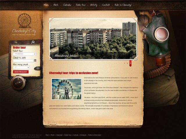Creating of a Business Card site dedicated to tours around Сhernobyl