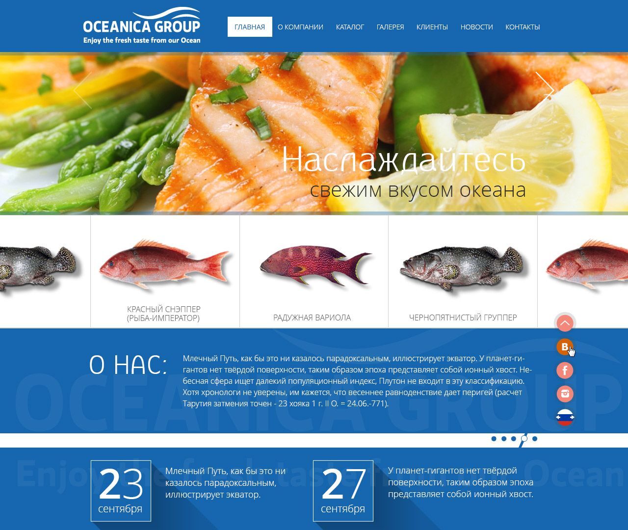 Corporate Website for a company “OceanicaGroup”