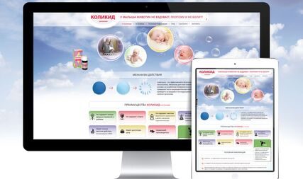 Promo-site of the pharmaceutical product “Kolikid” manufactured by the company “Kusum Pharm”